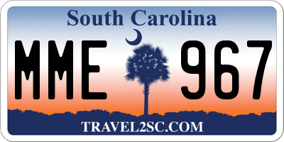 SC license plate MME967