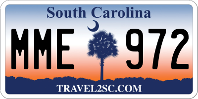 SC license plate MME972