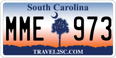 SC license plate MME973