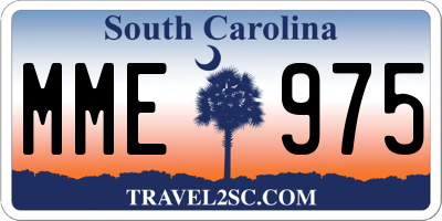 SC license plate MME975