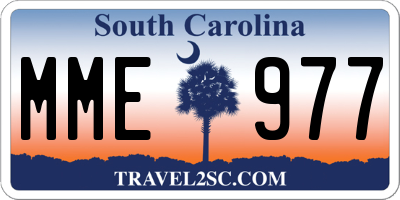 SC license plate MME977