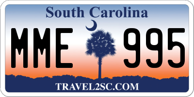 SC license plate MME995