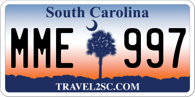 SC license plate MME997