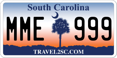 SC license plate MME999