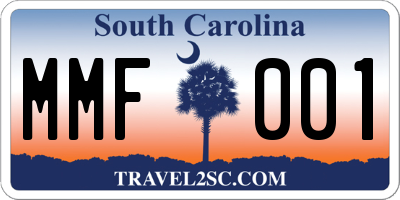 SC license plate MMF001