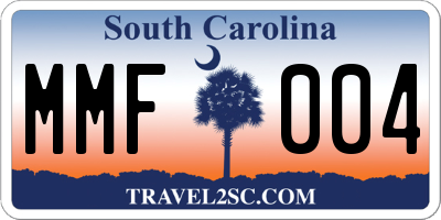 SC license plate MMF004