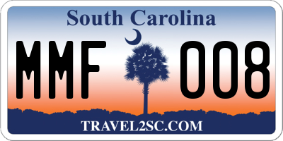 SC license plate MMF008
