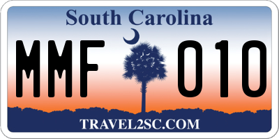 SC license plate MMF010