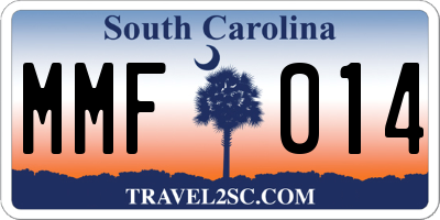 SC license plate MMF014
