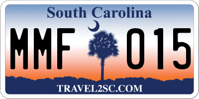 SC license plate MMF015
