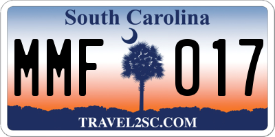 SC license plate MMF017