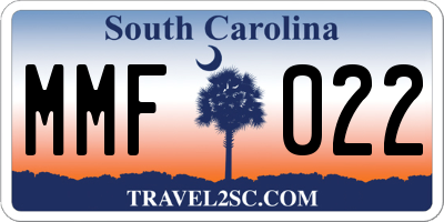 SC license plate MMF022
