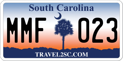 SC license plate MMF023