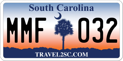 SC license plate MMF032