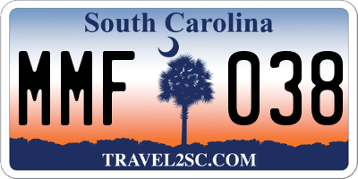 SC license plate MMF038