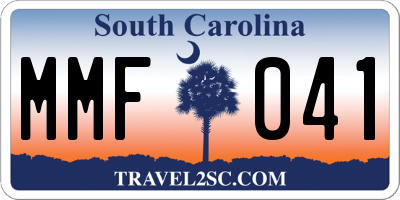 SC license plate MMF041