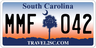SC license plate MMF042