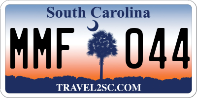 SC license plate MMF044