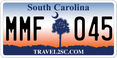 SC license plate MMF045