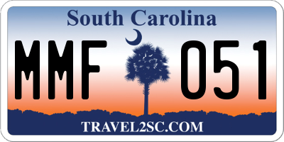 SC license plate MMF051