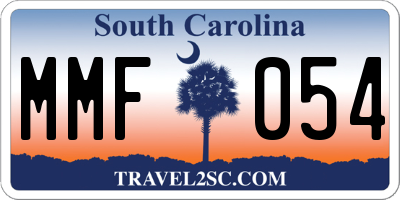 SC license plate MMF054