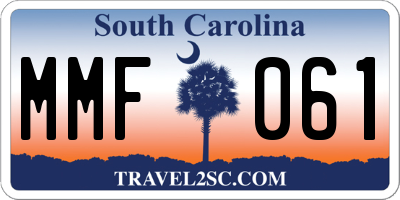 SC license plate MMF061