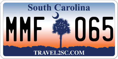 SC license plate MMF065