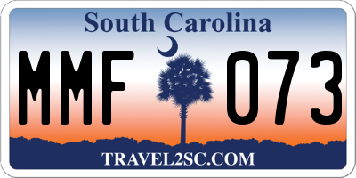 SC license plate MMF073