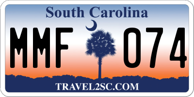 SC license plate MMF074