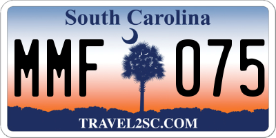 SC license plate MMF075