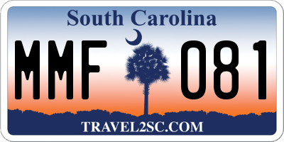 SC license plate MMF081