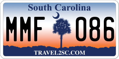 SC license plate MMF086