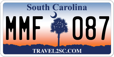 SC license plate MMF087