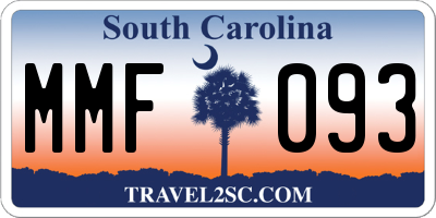 SC license plate MMF093