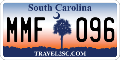 SC license plate MMF096