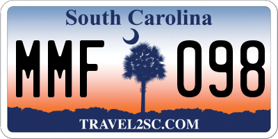 SC license plate MMF098