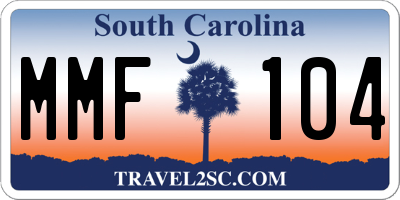 SC license plate MMF104