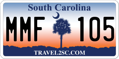SC license plate MMF105