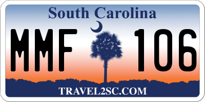 SC license plate MMF106