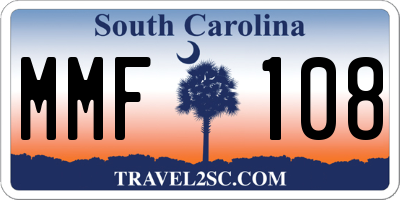 SC license plate MMF108