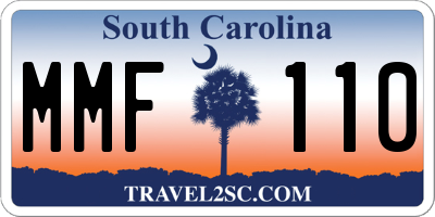 SC license plate MMF110