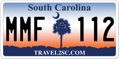 SC license plate MMF112
