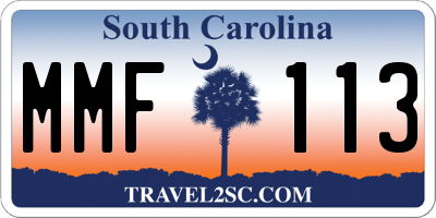 SC license plate MMF113