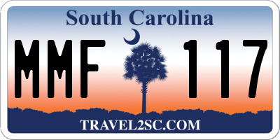 SC license plate MMF117