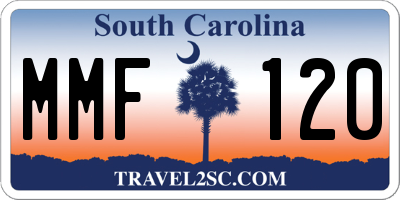 SC license plate MMF120