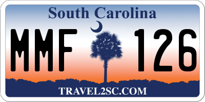 SC license plate MMF126