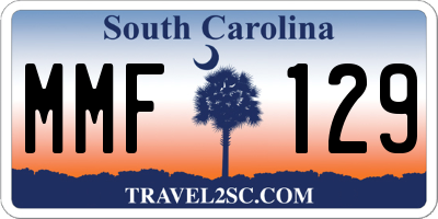 SC license plate MMF129