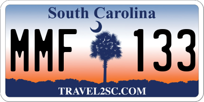 SC license plate MMF133