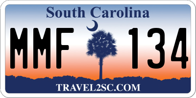 SC license plate MMF134