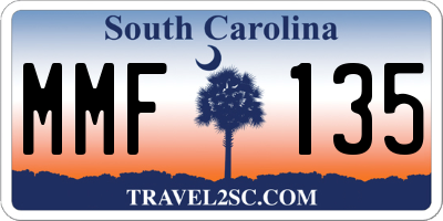 SC license plate MMF135
